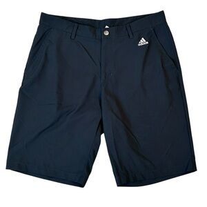 Adidas Black Flat Front Shorts Lightweight Design 34